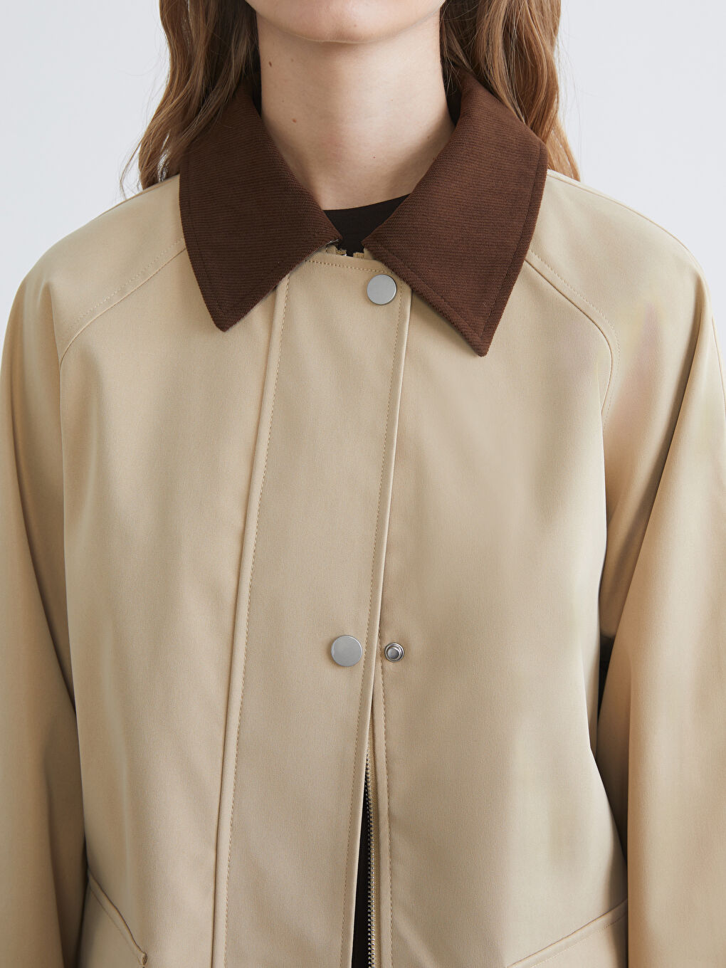 Velvet Shirt Collar Oversize Women's Jacket-2