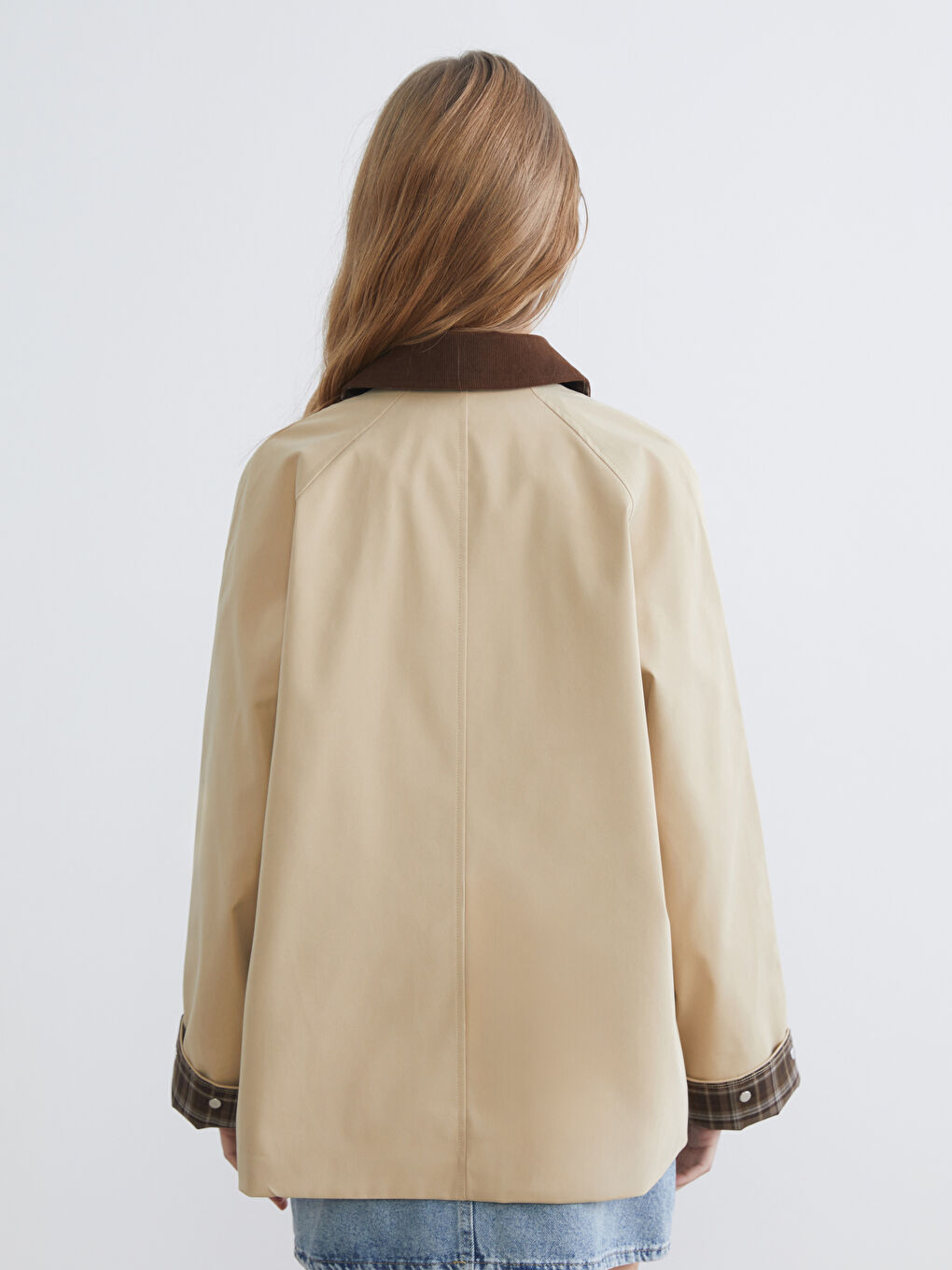 Velvet Shirt Collar Oversize Women's Jacket-4