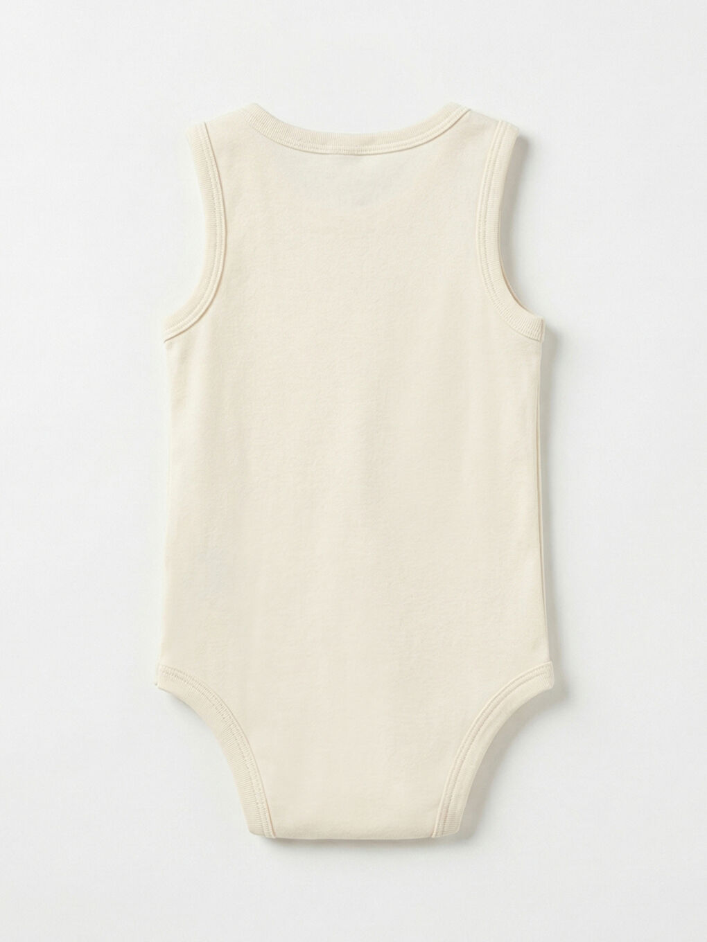 Bej Bisiklet Yaka Baskılı Erkek Bebek Çıtçıtlı Body-1