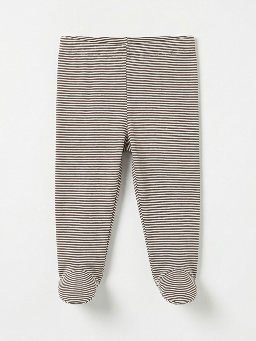 Ekru Çizgili Erkek Bebek Patikli Alt