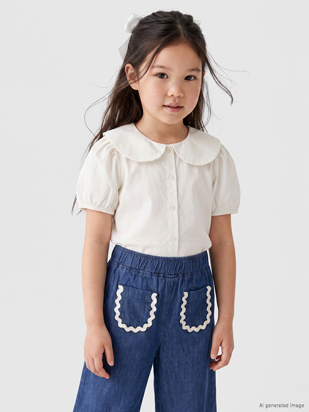 Peter Pan Collar Girls' T-shirt