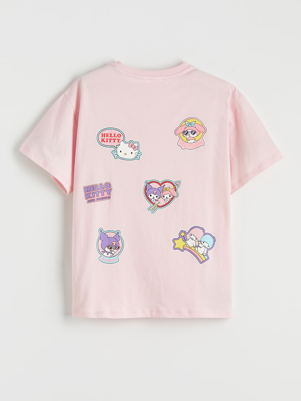 تیشێرت چاپکراوی Hello Kitty بۆ کچان بە قۆڵی گێڕاو-2