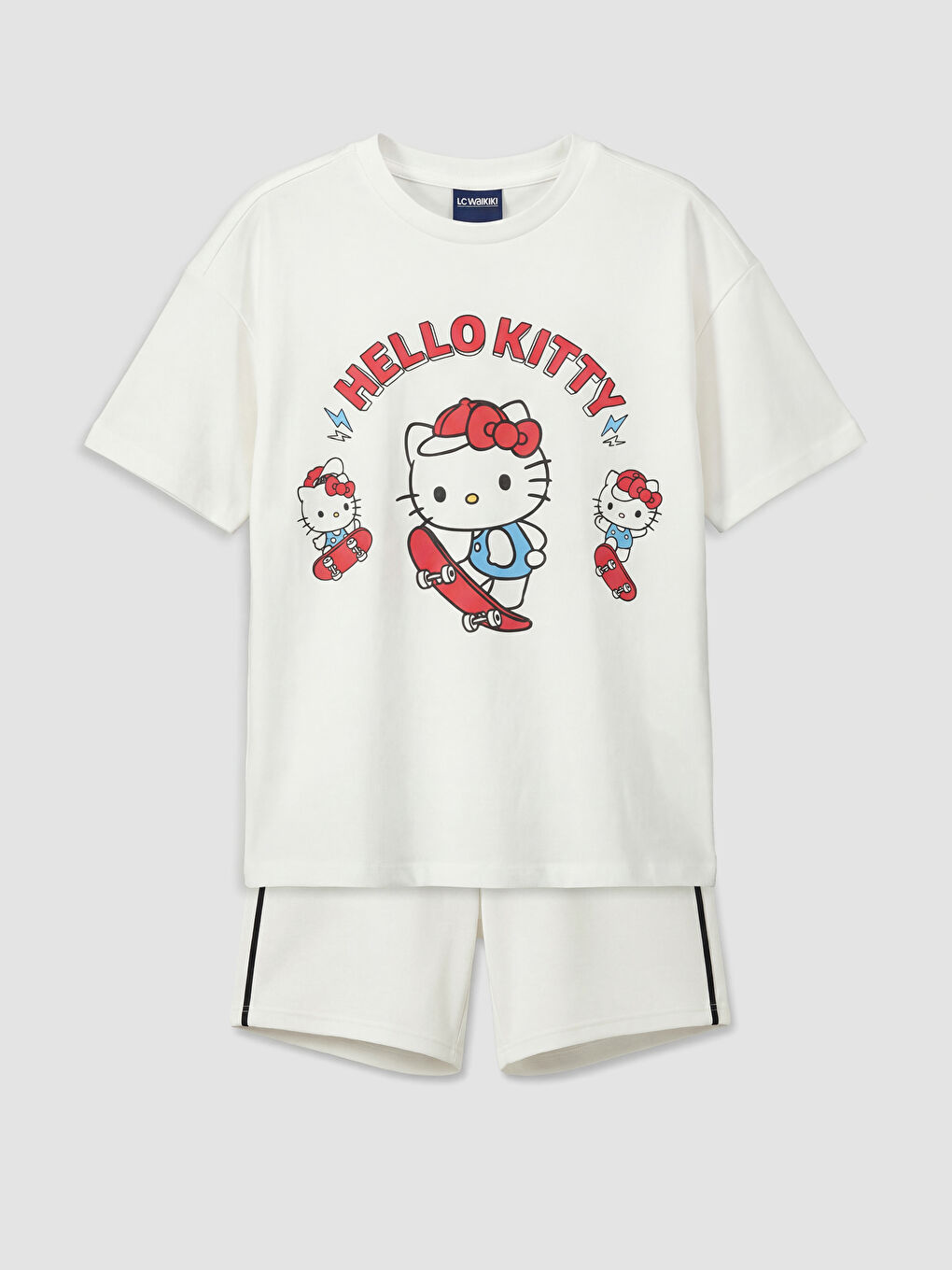 Ekru Hello Kitty Baskılı Kız Çocuk Soft Touch Takım