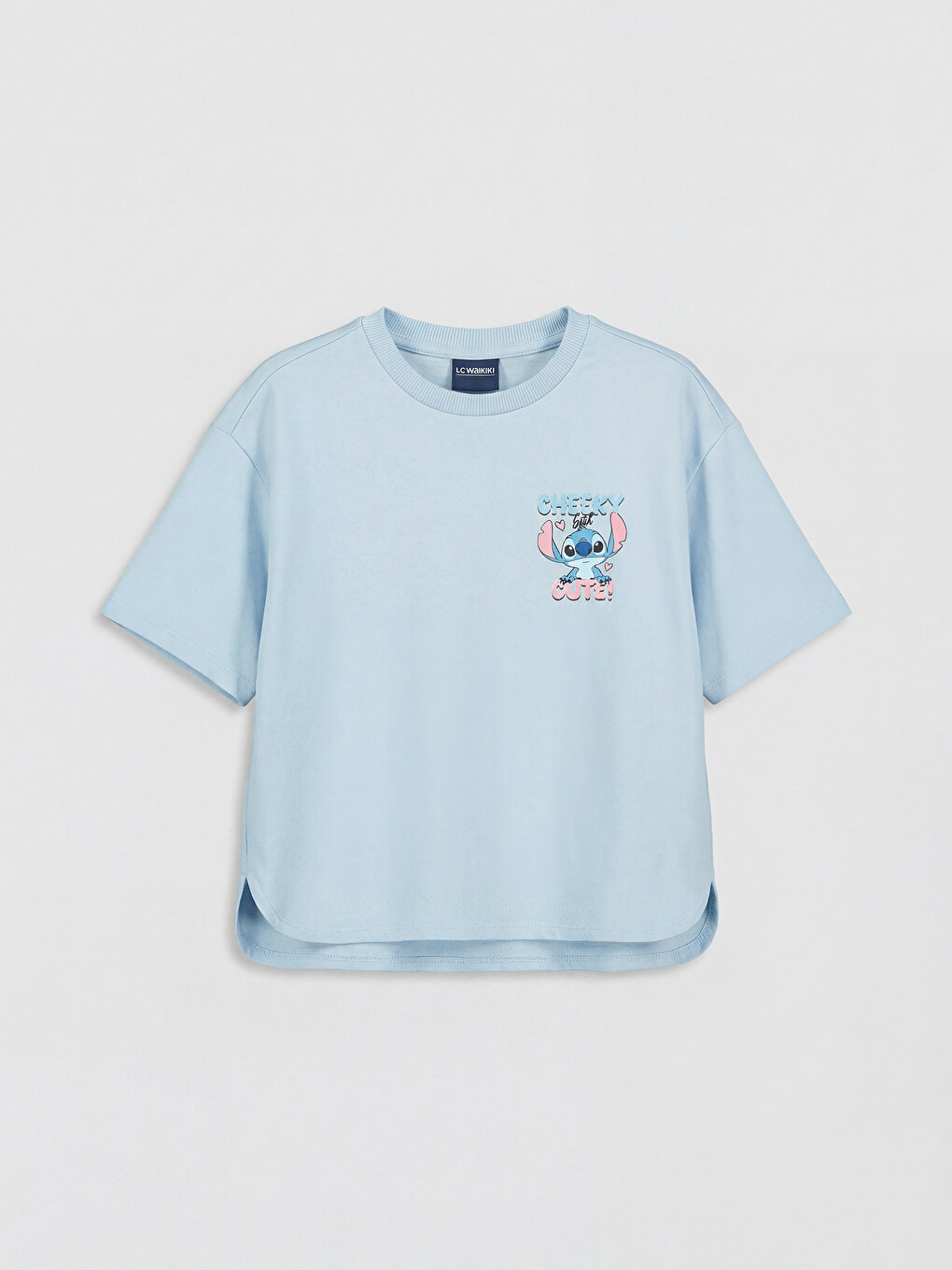 Stitch Printed Girls' T-shirt And Shorts-3