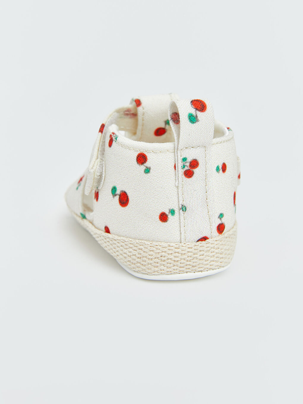 Bej Kiraz Desenli Kız Bebek İlk Adım Ayakkabısı-4