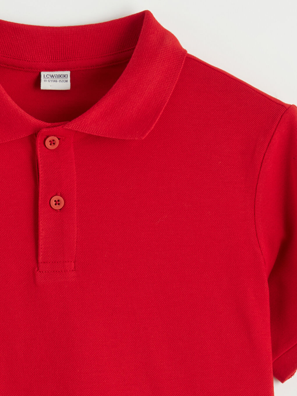 Kırmızı Polo Yaka Erkek Çocuk Tişört-1