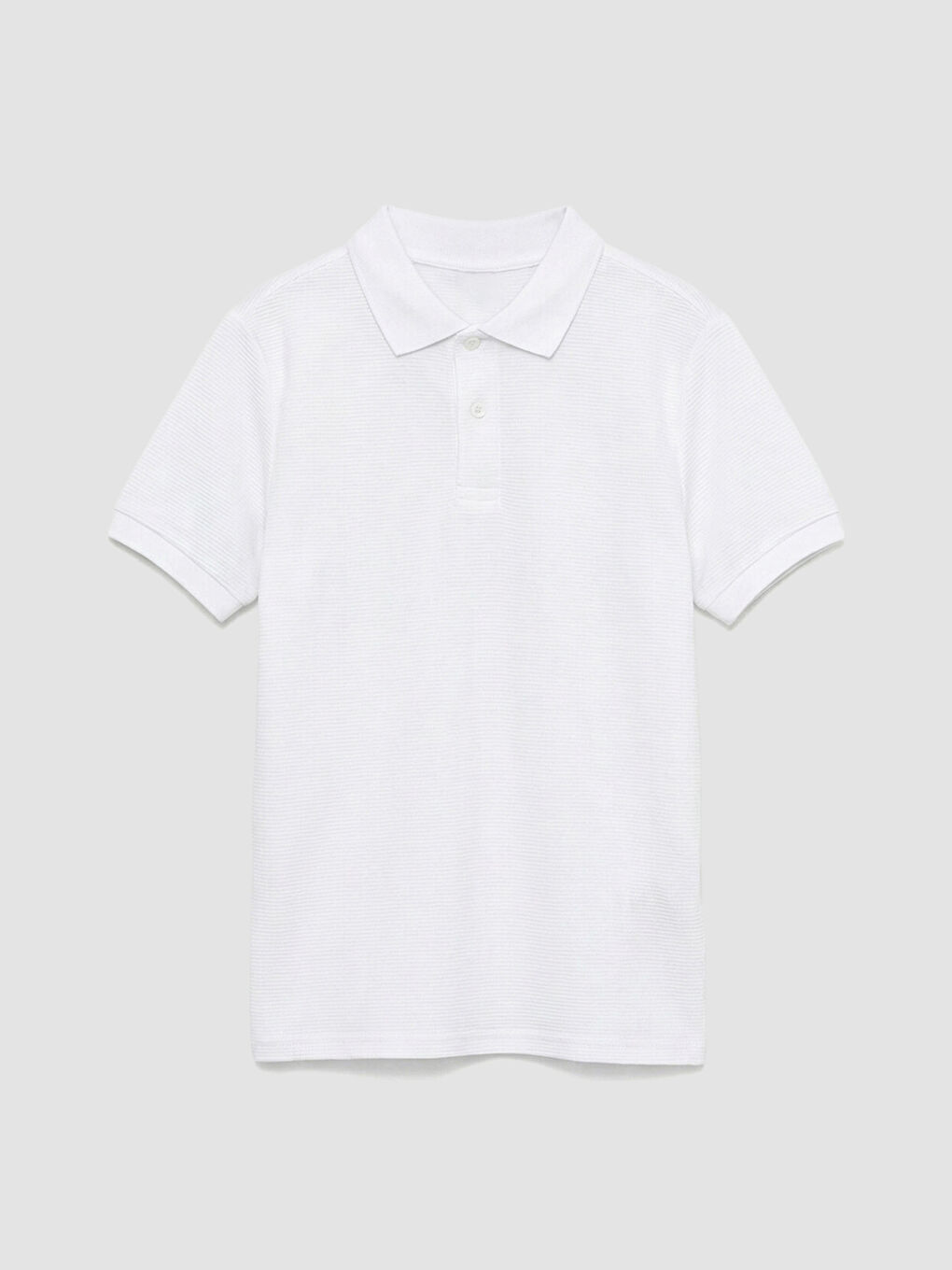 Beyaz Polo Yaka Erkek Çocuk Tişört