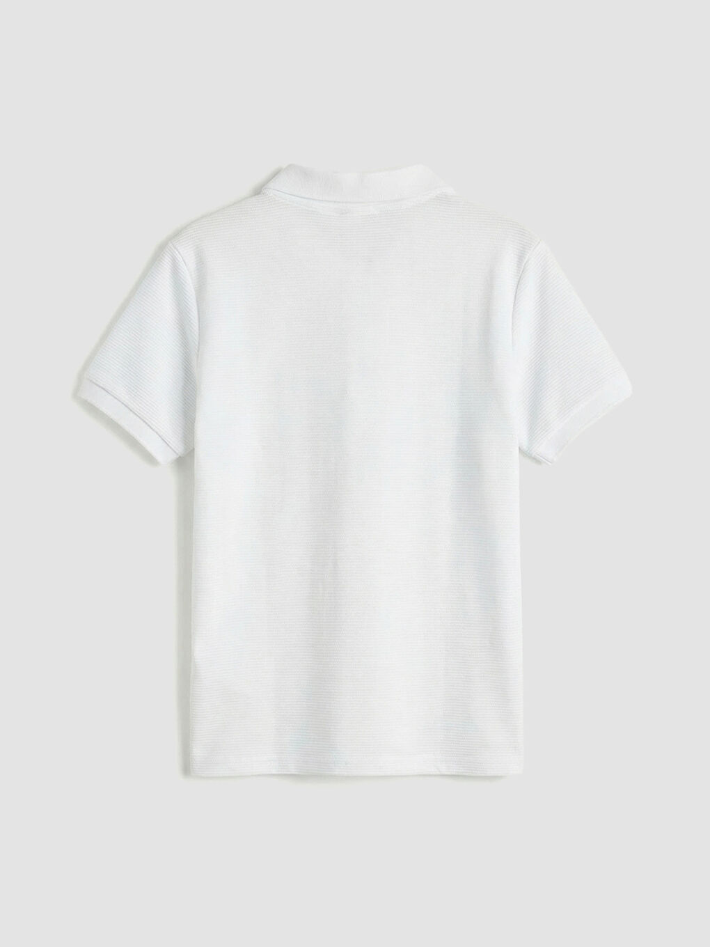 Beyaz Polo Yaka Erkek Çocuk Tişört-1