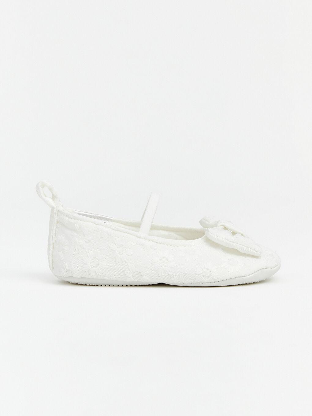 Beyaz Desenli Kız Bebek Yürüme Öncesi Ayakkabı-1