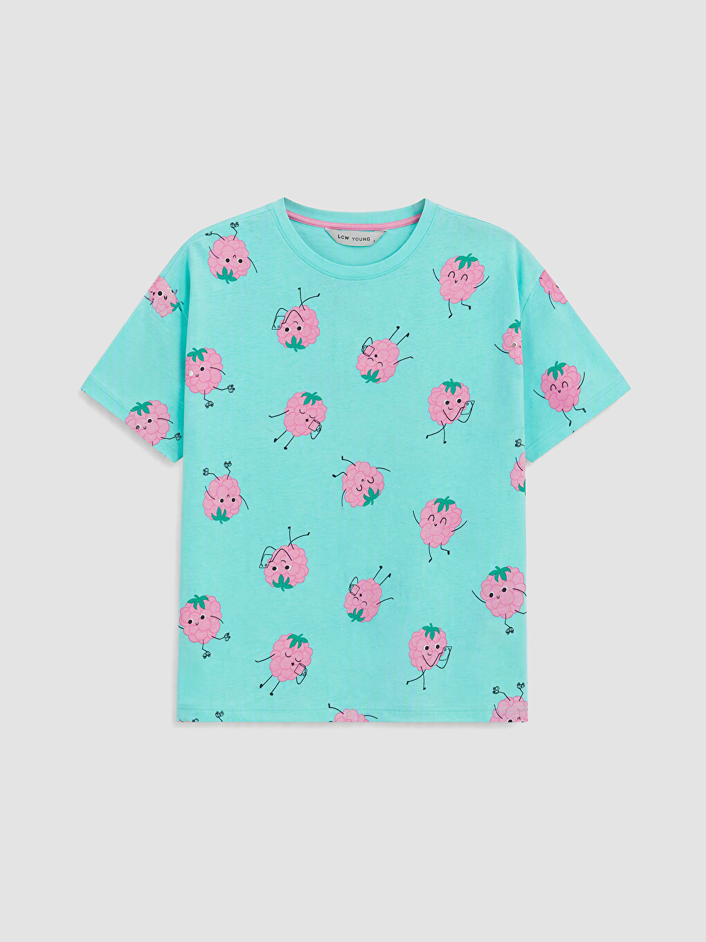 Bisiklet Yaka Desenli Kadın Pijama Takımı-2