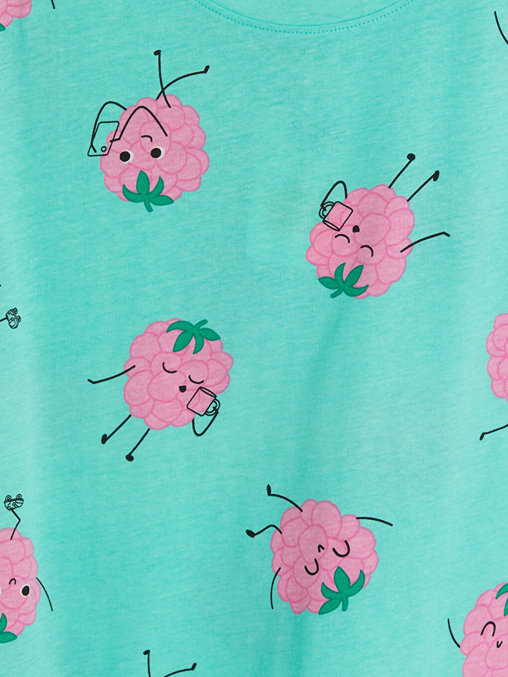 Bisiklet Yaka Desenli Kadın Pijama Takımı-3