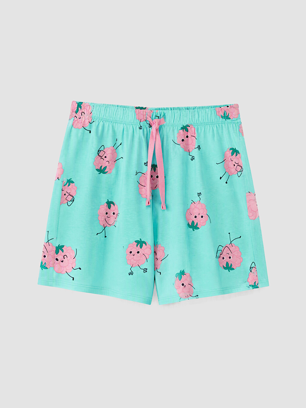 Bisiklet Yaka Desenli Kadın Pijama Takımı-5