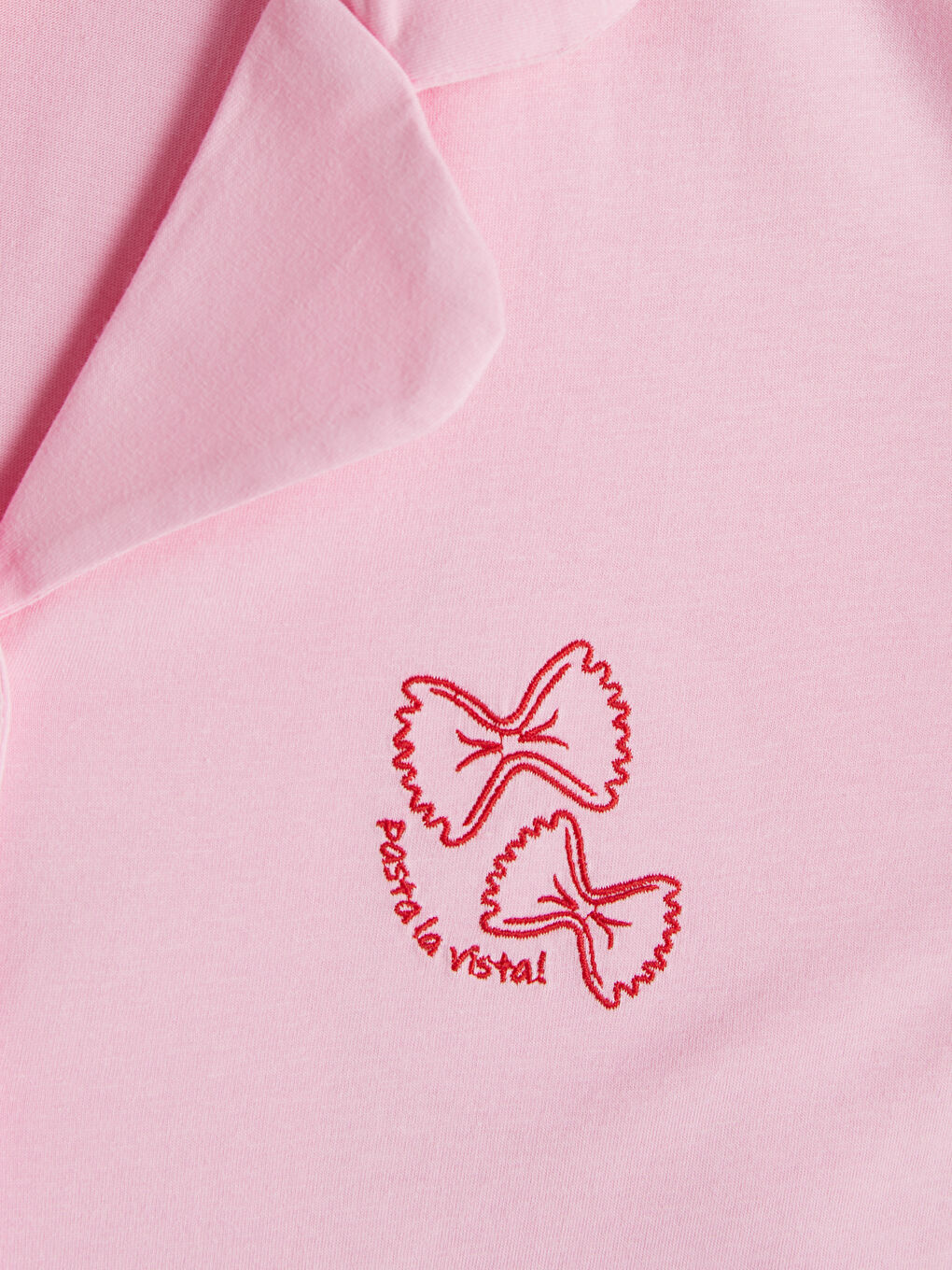 Pembe Nakışlı Kadın Şortlu Pijama Takımı-3