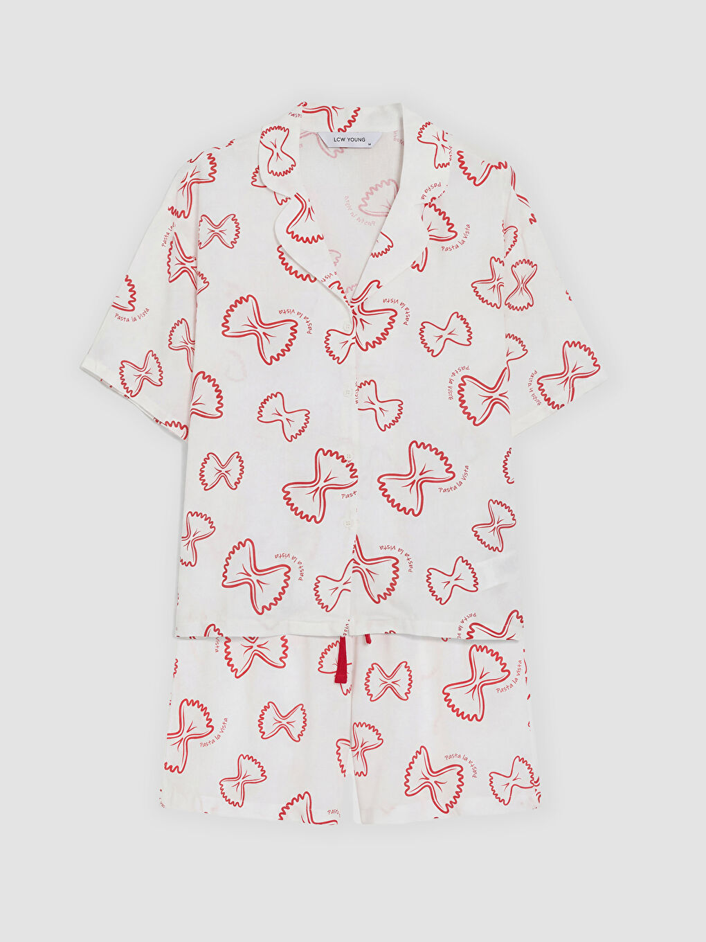 Pembe Desenli Kadın Şortlu Pijama Takımı