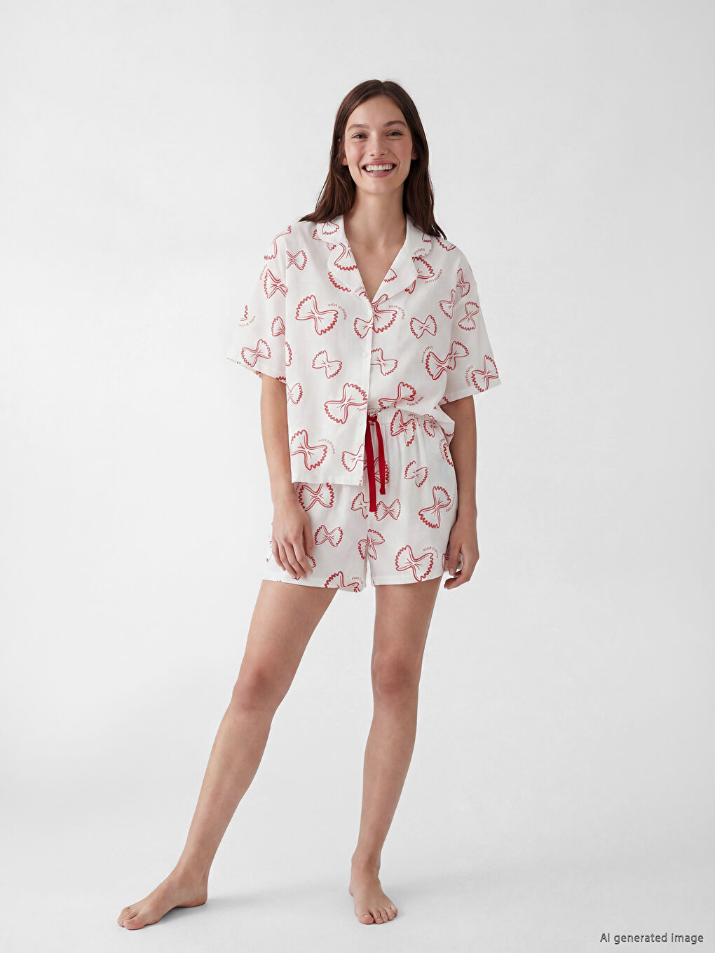 Жена Розово Къс пижамен комплект