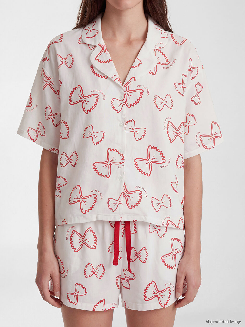 Жена Розово Къс пижамен комплект-2