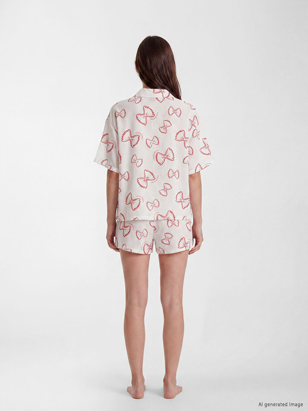 Жена Розово Къс пижамен комплект-3