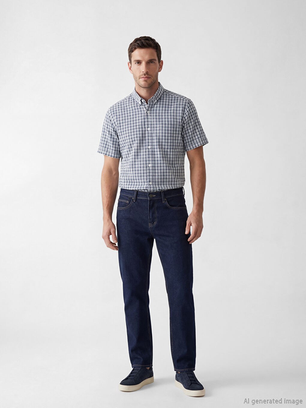 Mavi Regular Fit Ekose Erkek Gömlek-1