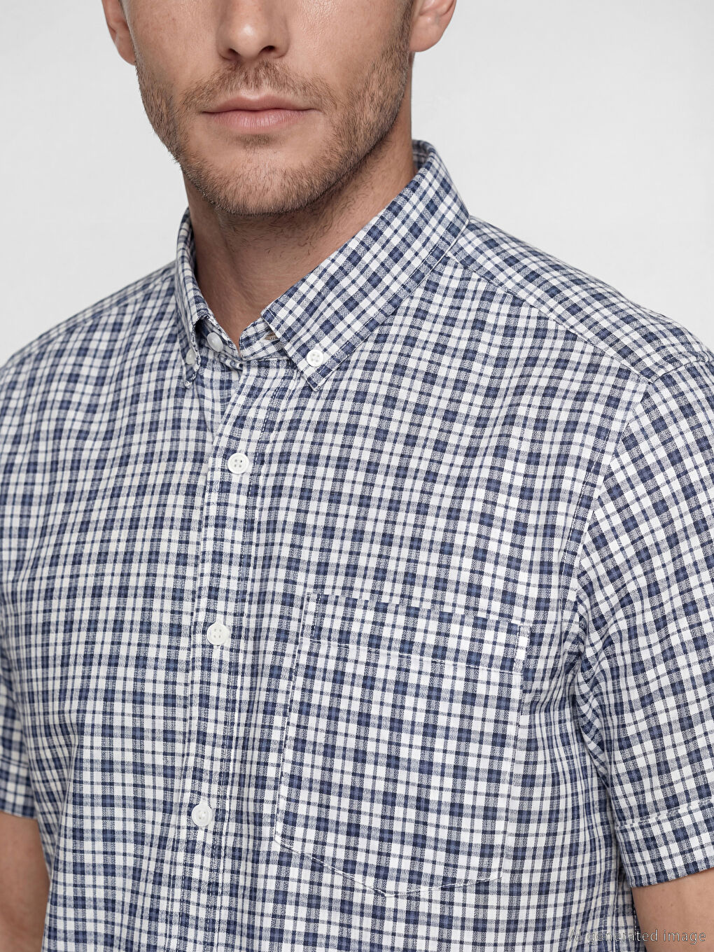Mavi Regular Fit Ekose Erkek Gömlek-2