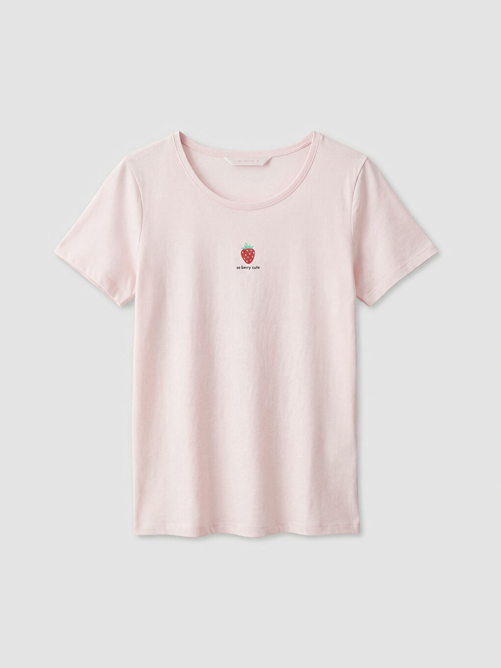 Crew Neck Strawberry Printed Women's Maternity Shortie Pyjama Set-1