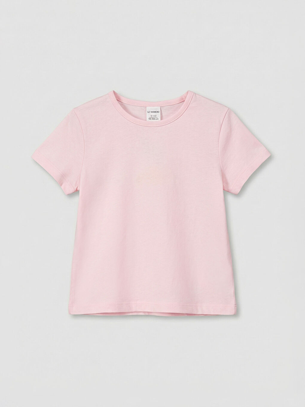 Pembe Bisiklet Yaka Kız Çocuk Tişört