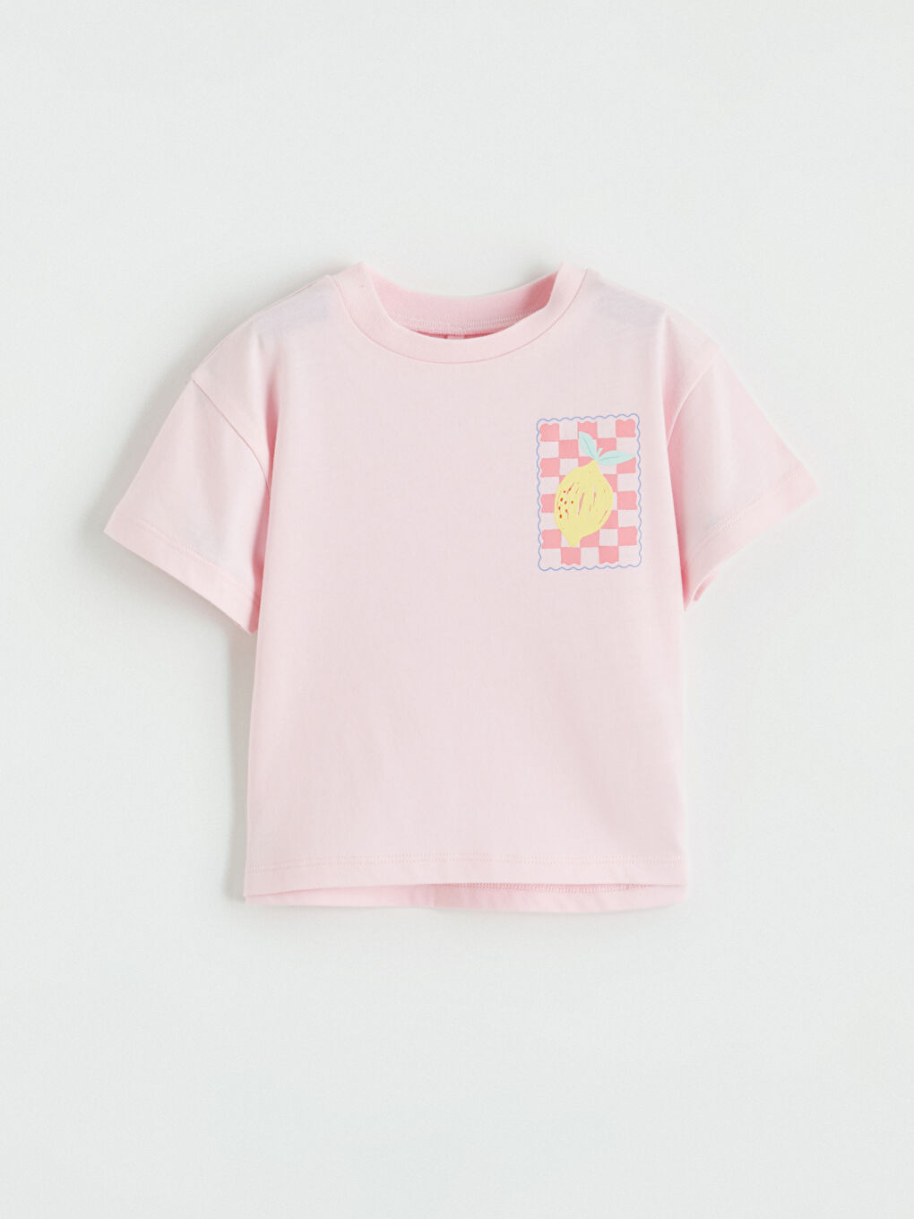 Ekru Bisiklet Yaka Baskılı Kız Bebek Tişört 3'lü-6