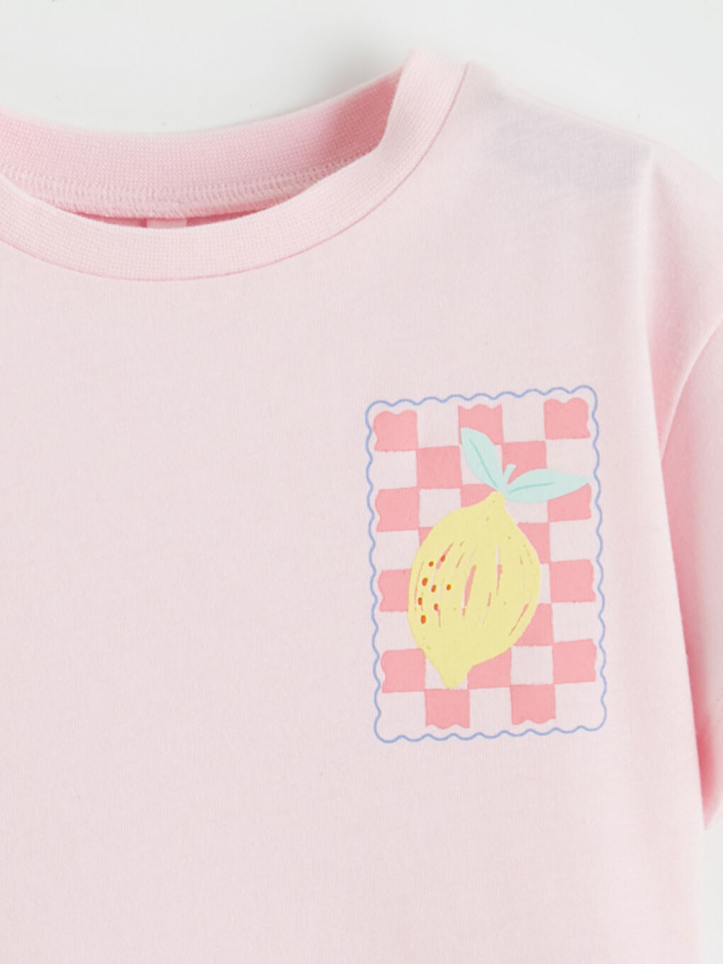 Ekru Bisiklet Yaka Baskılı Kız Bebek Tişört 3'lü-7