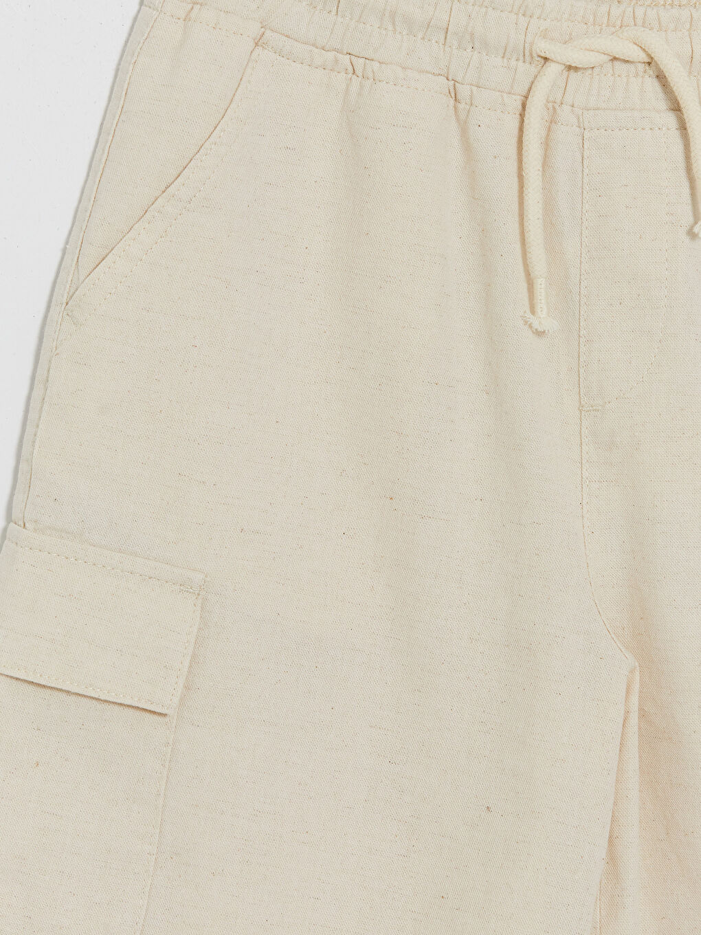 Ekru Erkek Çocuk Gabardin Kargo Şort-2