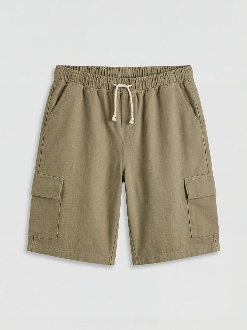 Haki Erkek Çocuk Gabardin Kargo Şort