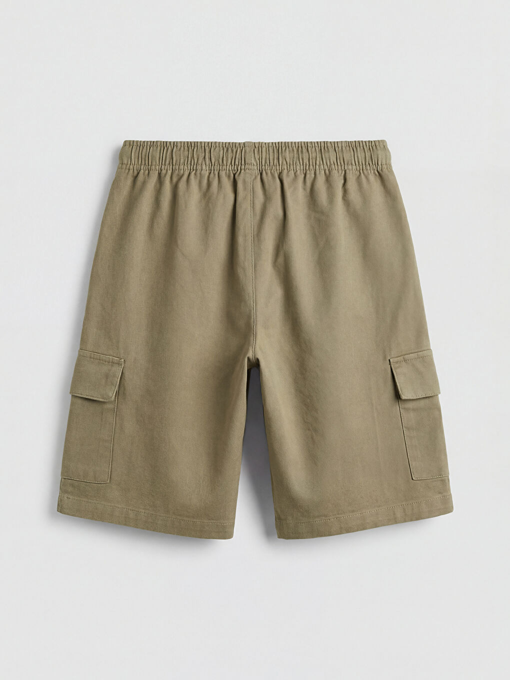 Haki Erkek Çocuk Gabardin Kargo Şort-1