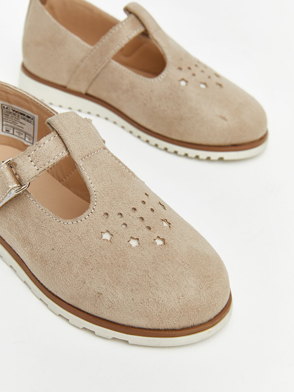 Bej Deri Görünümlü Kız Çocuk Babet-2