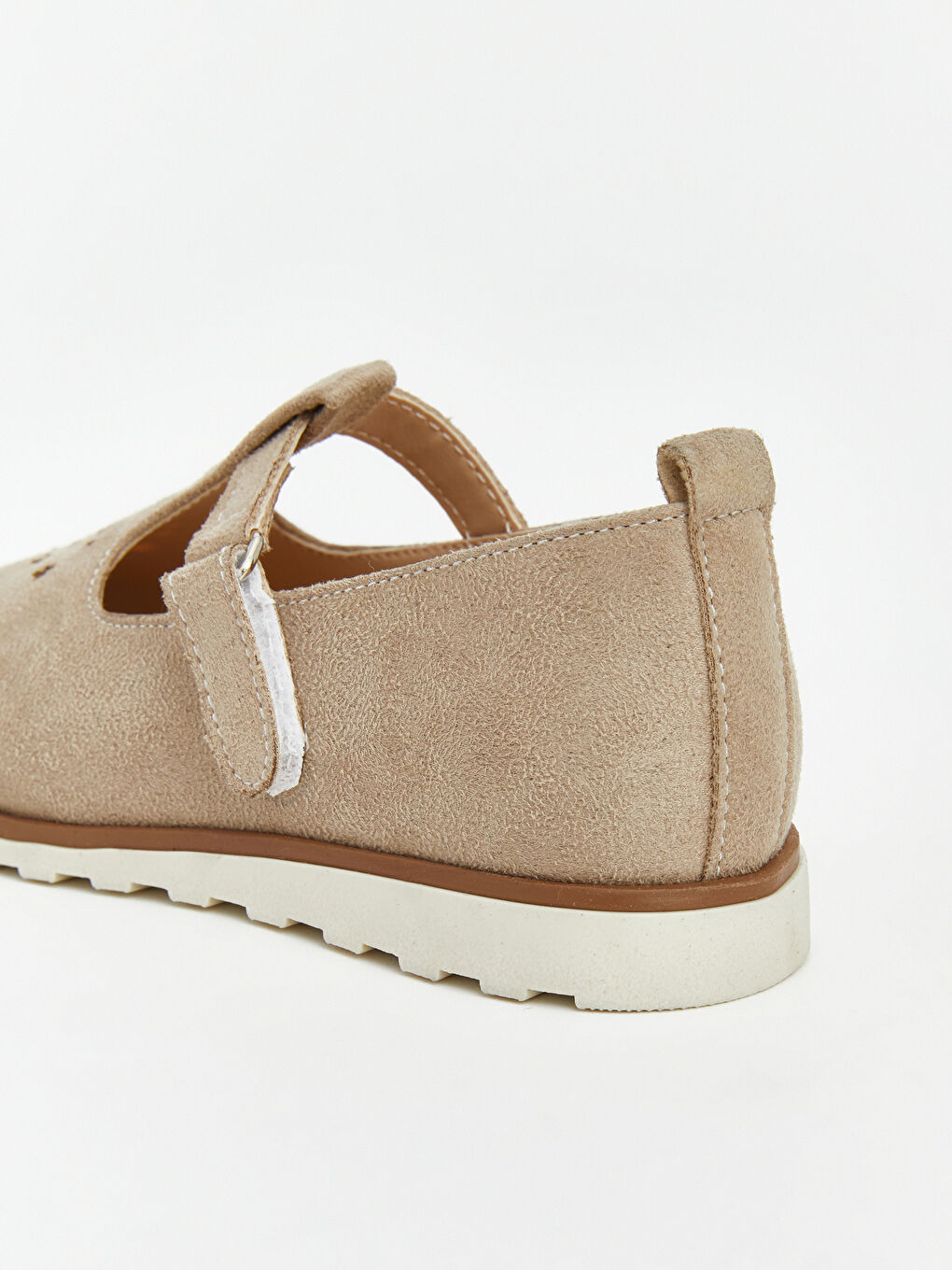 Bej Deri Görünümlü Kız Çocuk Babet-4