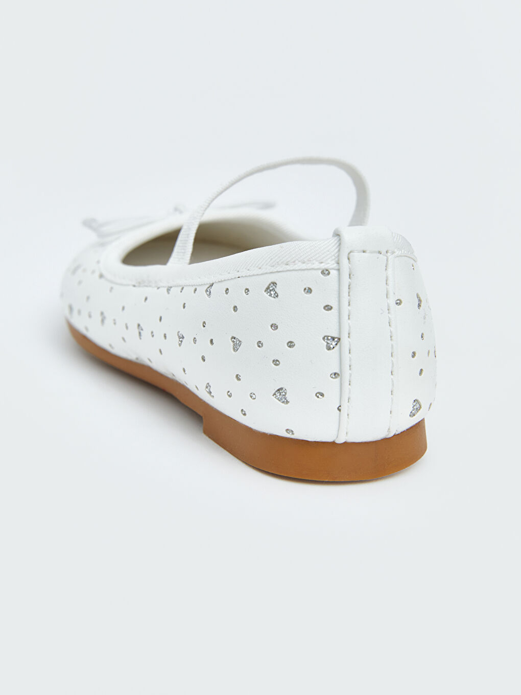 Beyaz Fiyonk Baskılı Kız Çocuk Babet-4