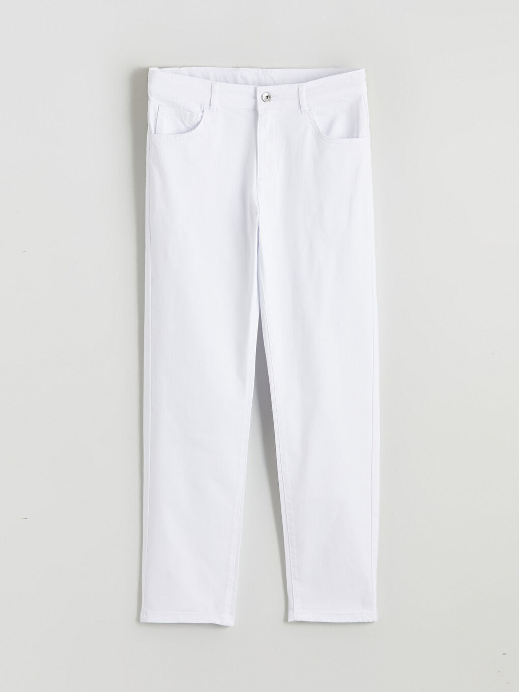 Beyaz Slim Fit Erkek Çocuk Pantolon