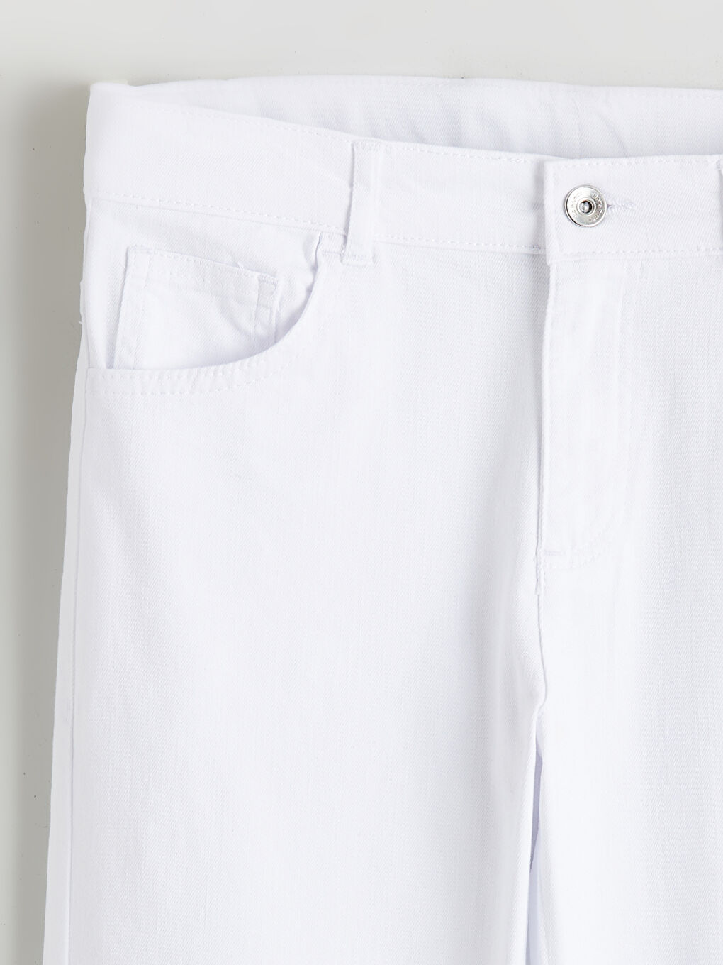 Beyaz Slim Fit Erkek Çocuk Pantolon-1