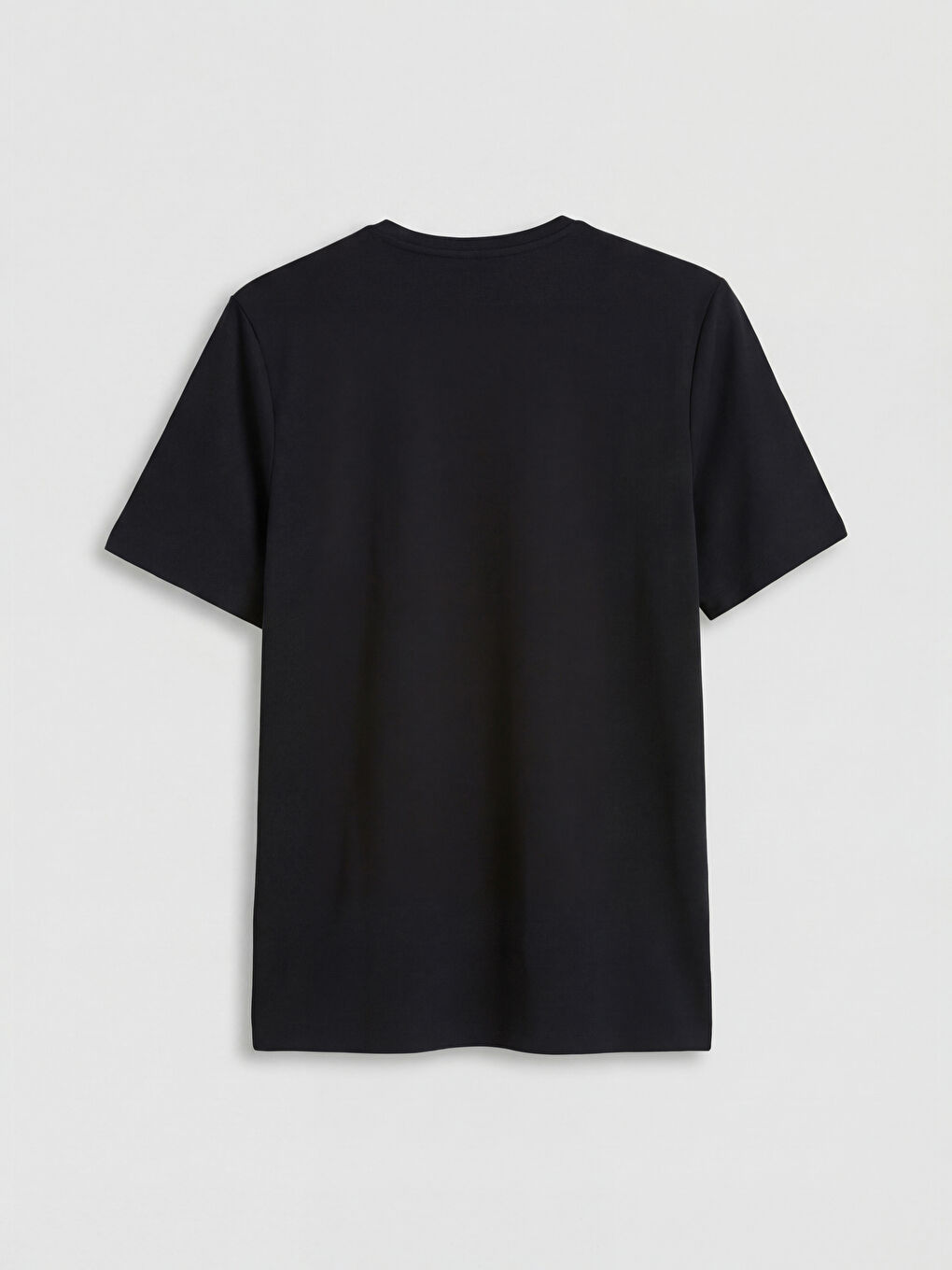 Siyah Bisiklet Yaka Erkek Tişört-1