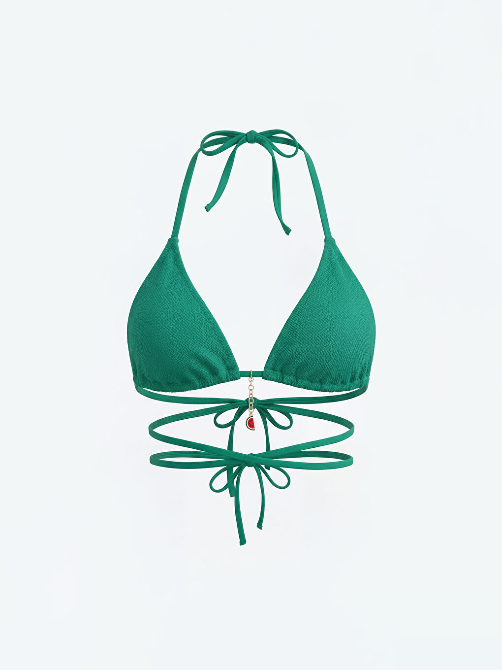 Yeşil Çıkarılabilir Pedli Bağlamalı Kadın Bikini Üstü