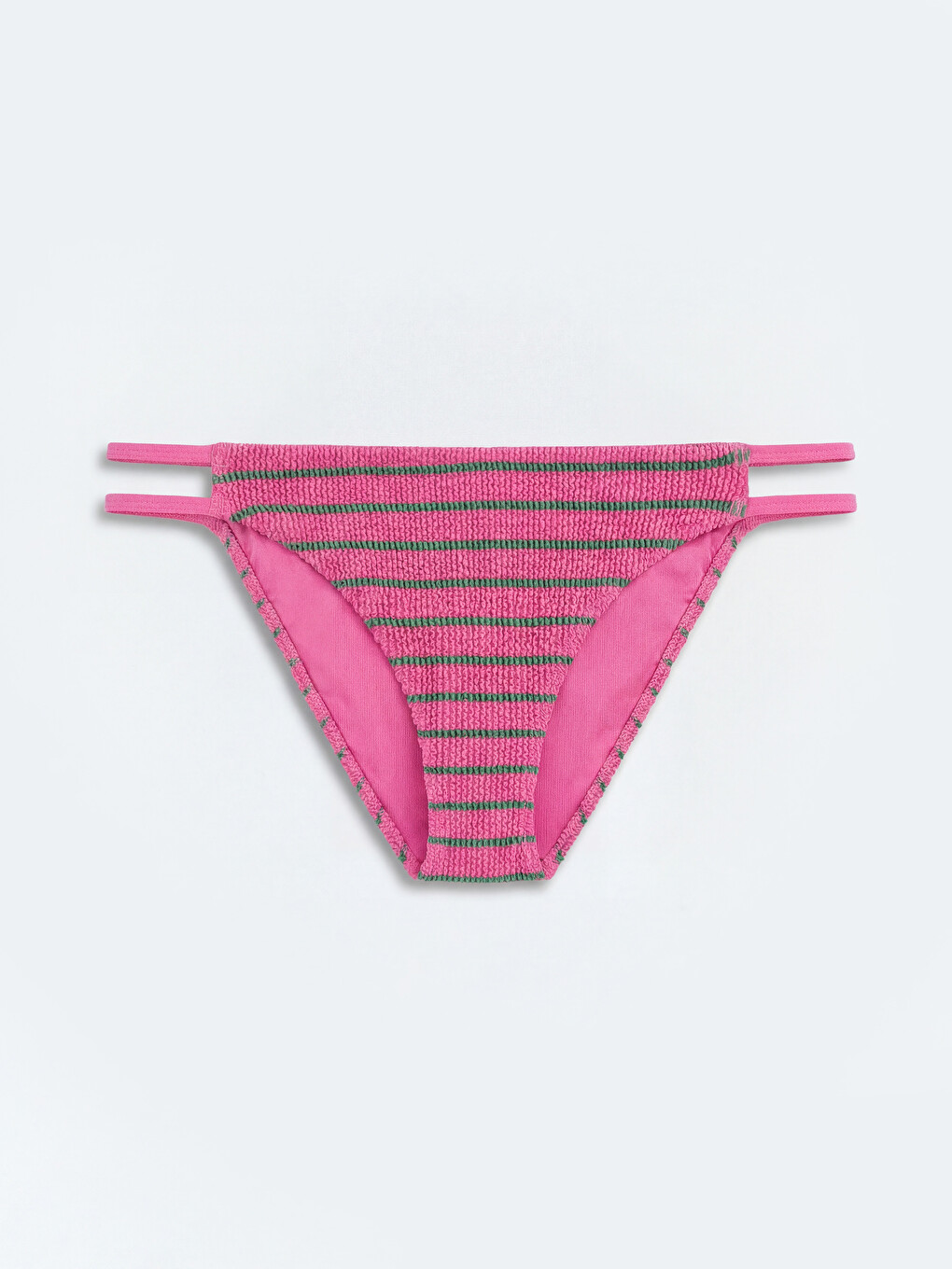 Pembe Çizgili Çift Bantlı Kadın Bikini Altı