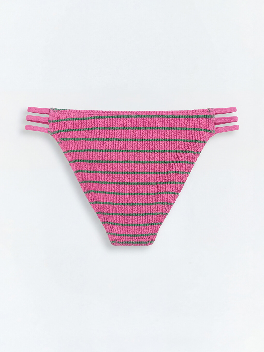 Pembe Çizgili Çift Bantlı Kadın Bikini Altı-1
