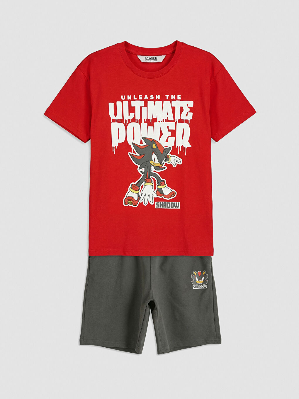 Kırmızı Sonic Baskılı Erkek Çocuk Tişört ve Şort