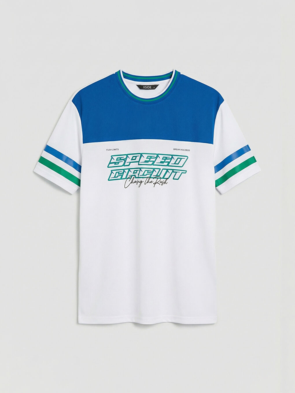 Ekru Bisiiklet Yaka Baskılı Erkek Tişört-4