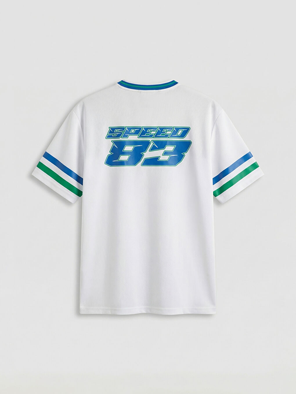 Ekru Bisiiklet Yaka Baskılı Erkek Tişört-5