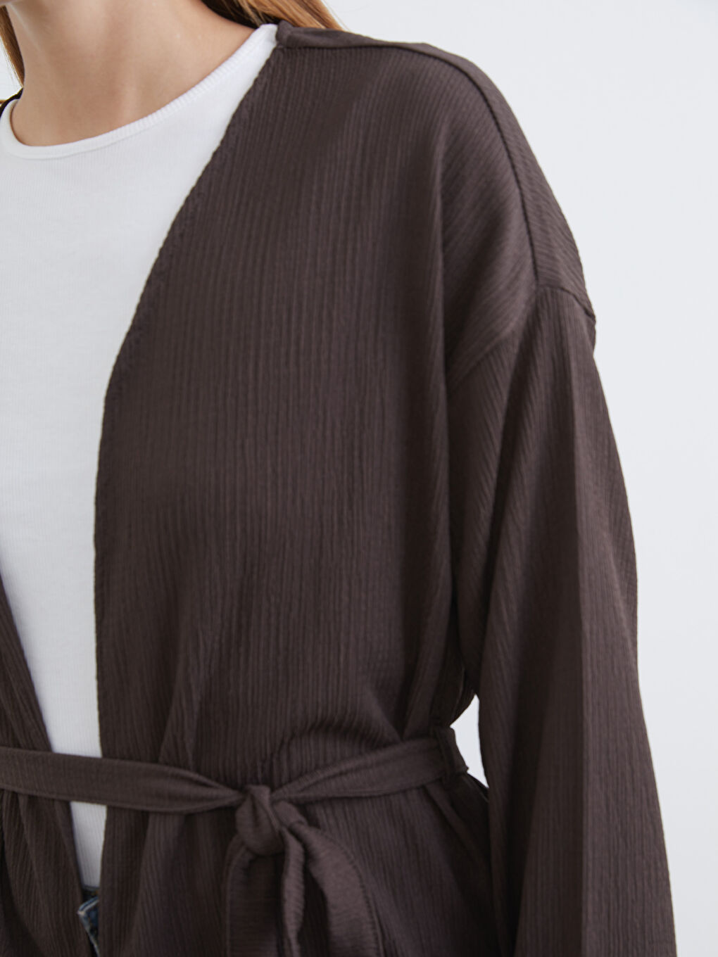 Shawl Collar Belted Women's Cardigan-2