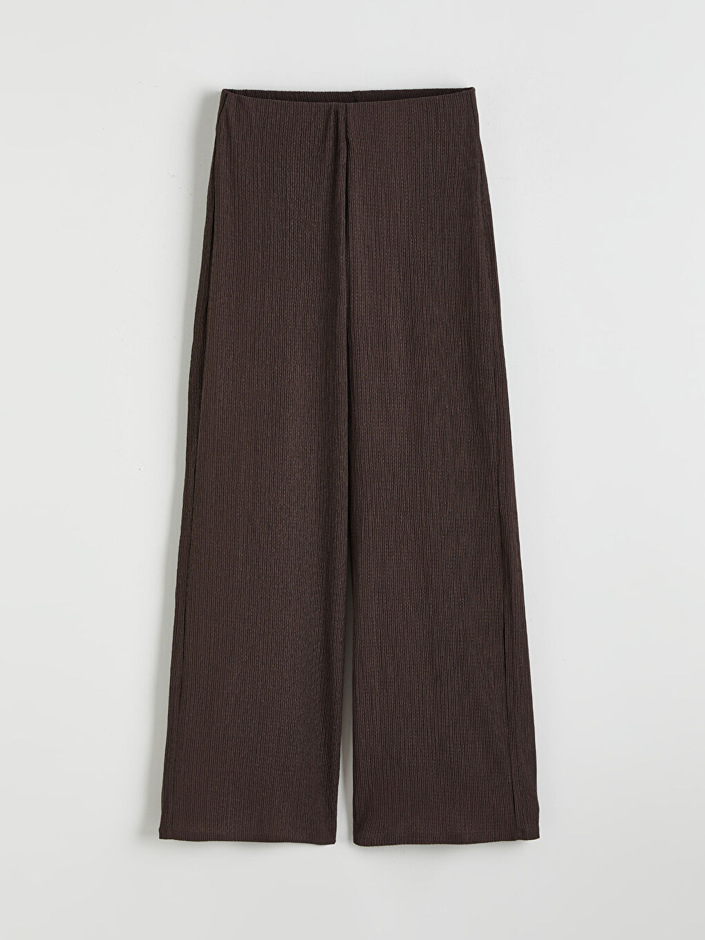 Textured Women's Trousers with Elastic Waistband-4
