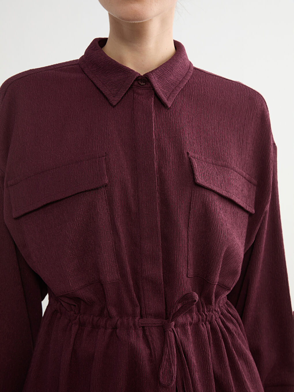 بلوزة مكشكشة منسوجة للسيدات-2