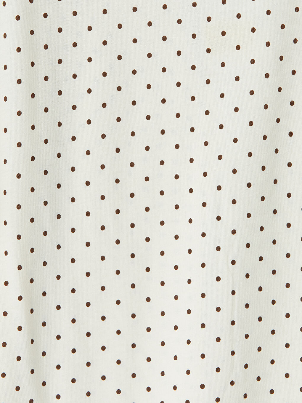 Ekru Bisiklet Yaka Puantiyeli Kadın Pijama Üst-2