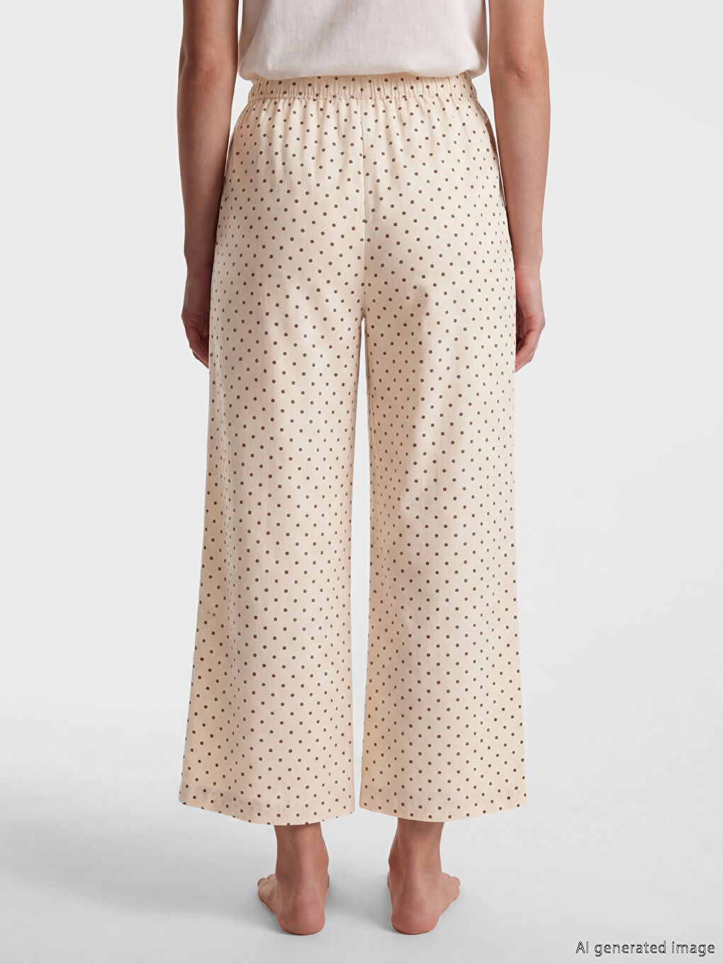 Donji deo ženske kapri pidžame sa elastičnim strukom i tufnama-3