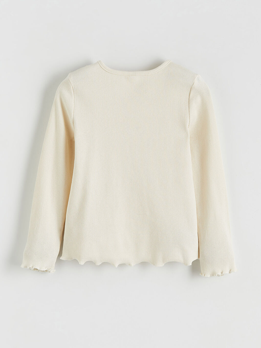 Ekru Bebe Yaka Fitilli Kız Çocuk Bluz	-1