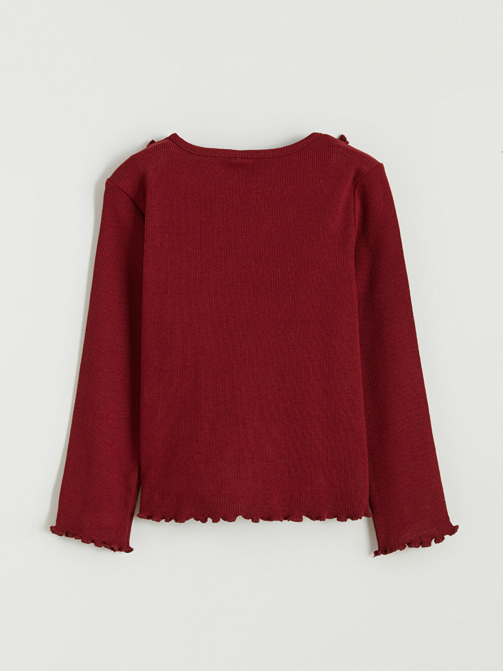 Bordo Bebe Yaka Fitilli Kız Çocuk Bluz	-2