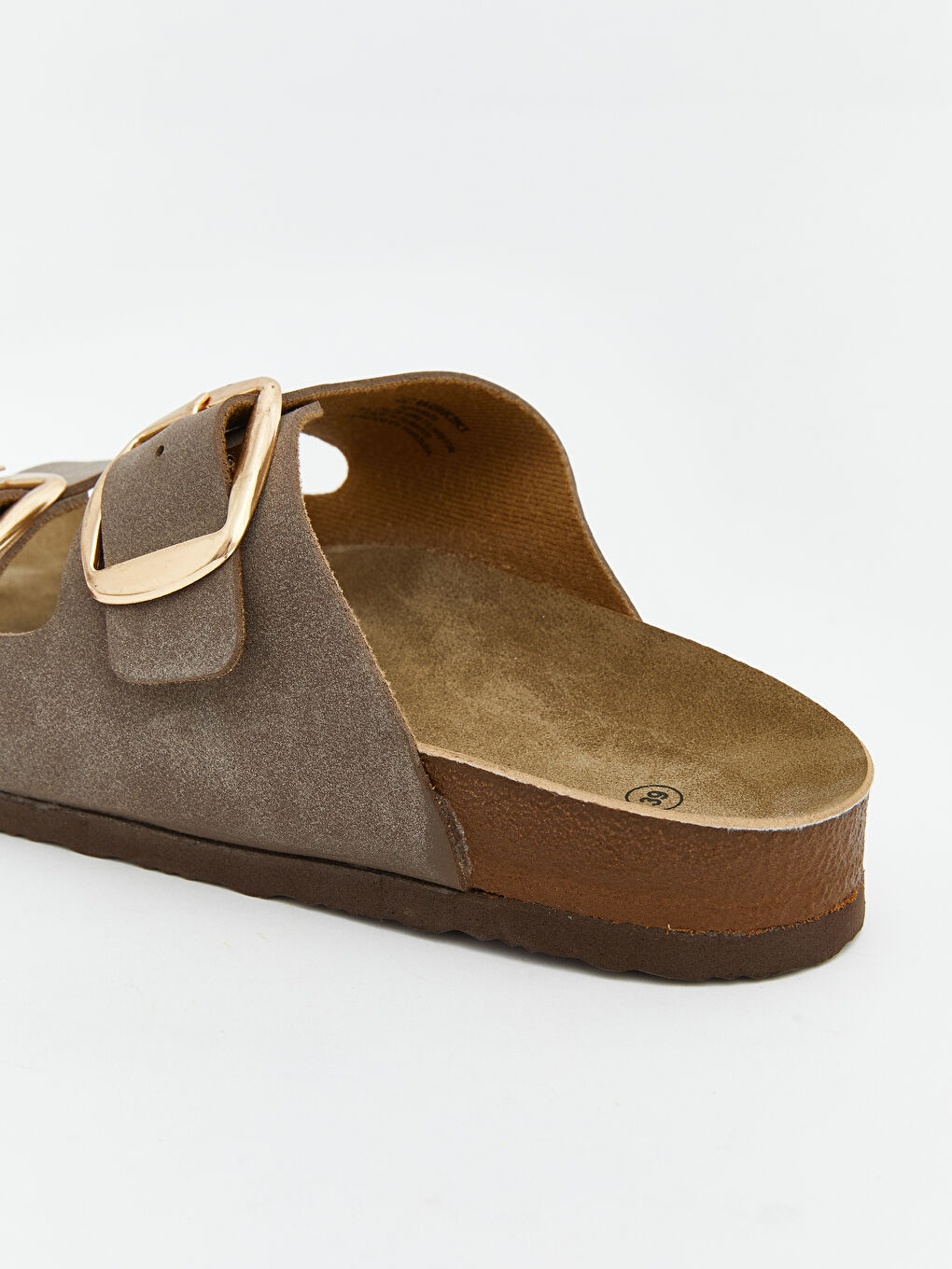 Kahverengi Deri Görünümlü Kadın Terlik-4